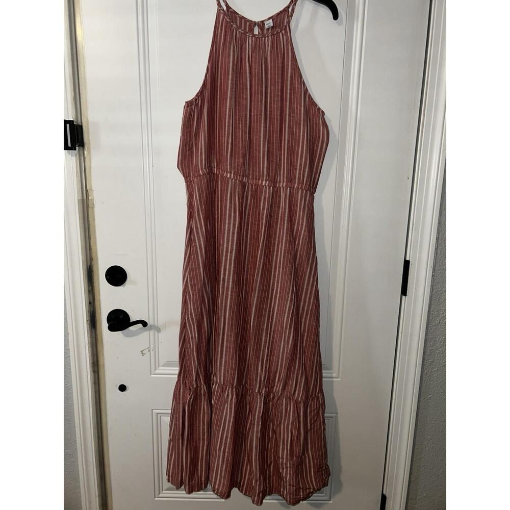 Old navy Dress SL Woven Braid Red stripe Size Large. NWOT